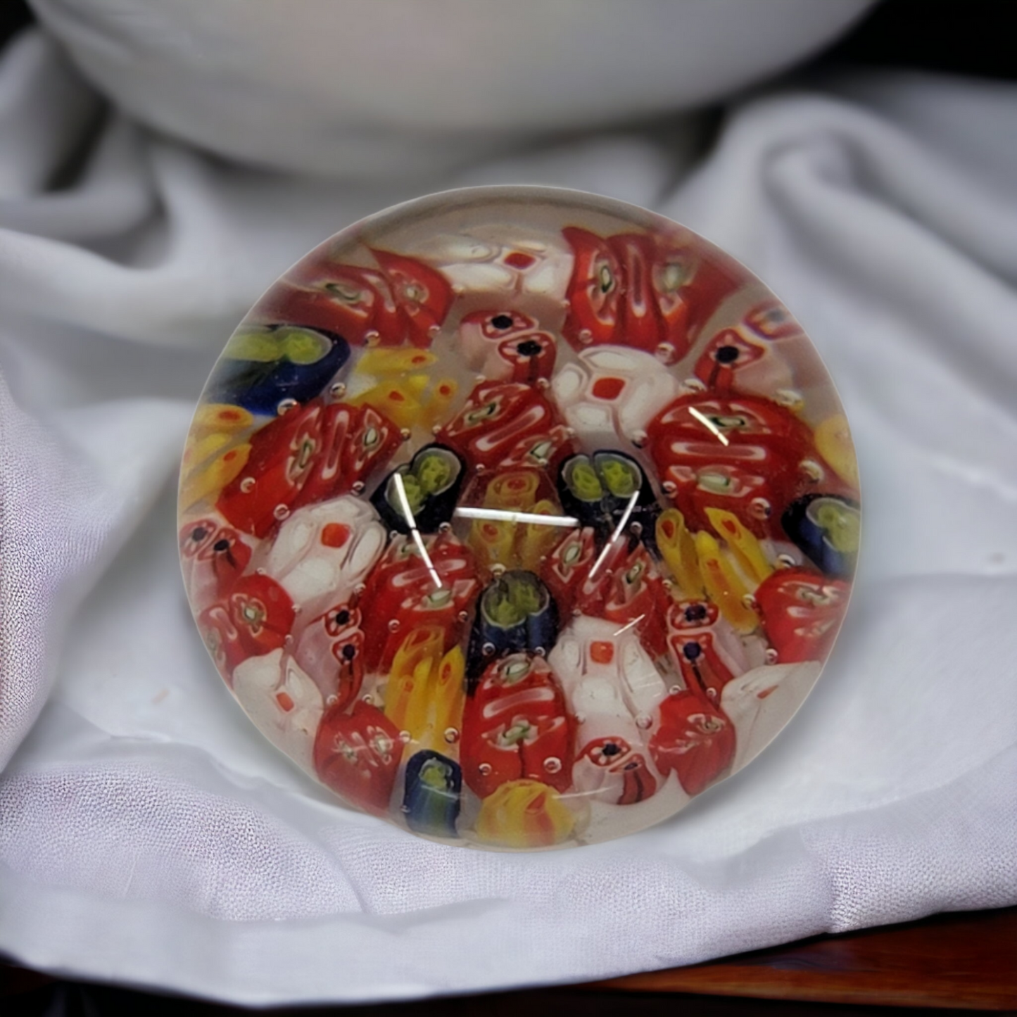 Millefiori Paperweight Art Glass Murano Candy Cane Glass Paperweight