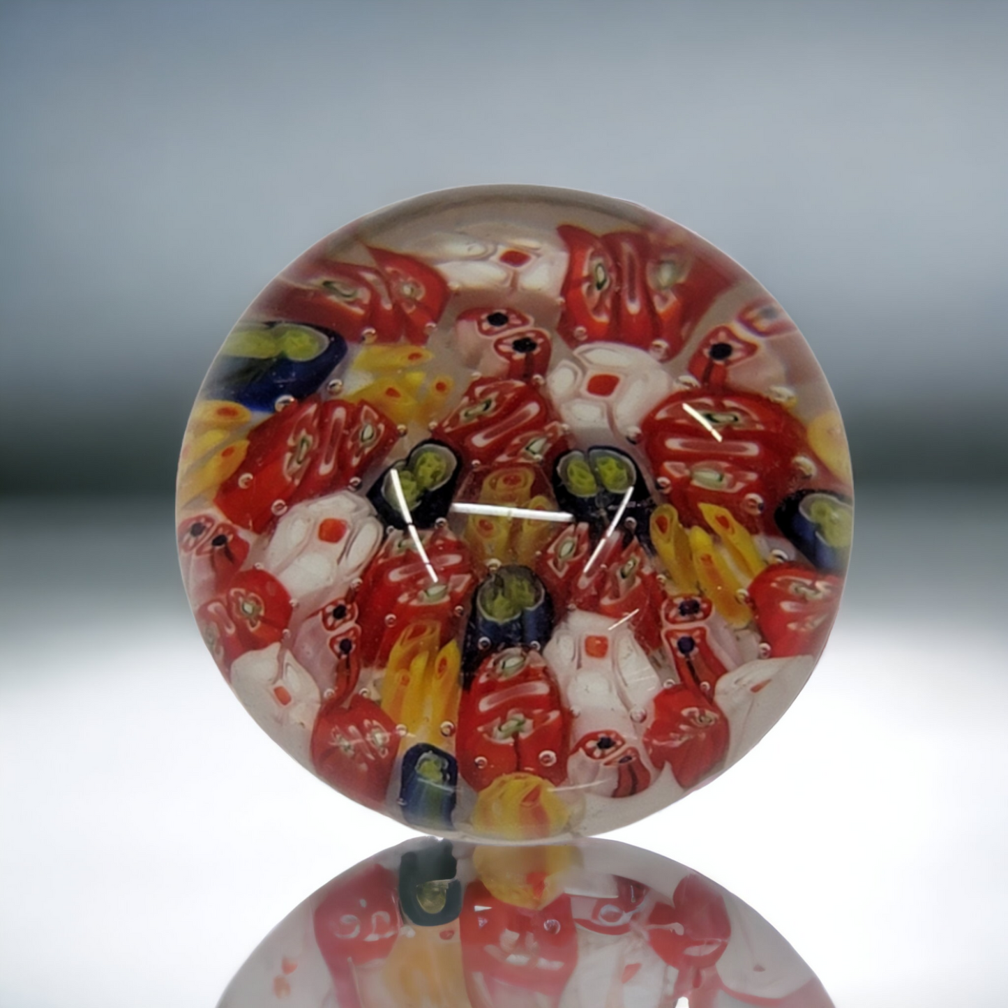 Millefiori Paperweight Art Glass Murano Candy Cane Glass Paperweight