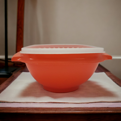 Tupperware Orange Harvest Bowl With Servalier Lid