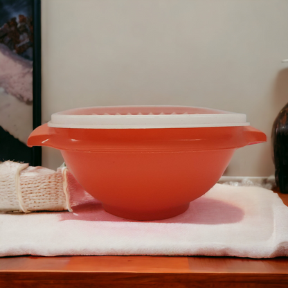 Tupperware Orange Harvest Bowl With Servalier Lid