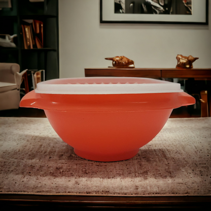 Tupperware Orange Harvest Bowl With Servalier Lid