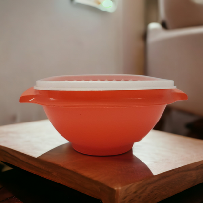 Tupperware Orange Harvest Bowl With Servalier Lid