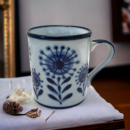 Vintage Nordic Coffee Tea Mug Floral Pinwheels