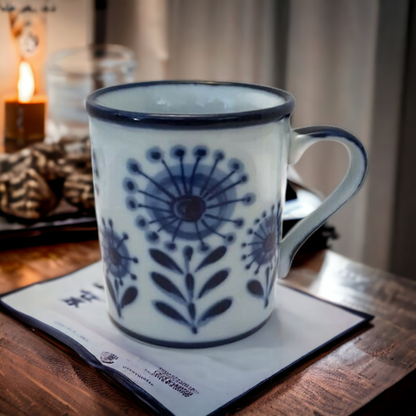 Vintage Nordic Coffee Tea Mug Floral Pinwheels