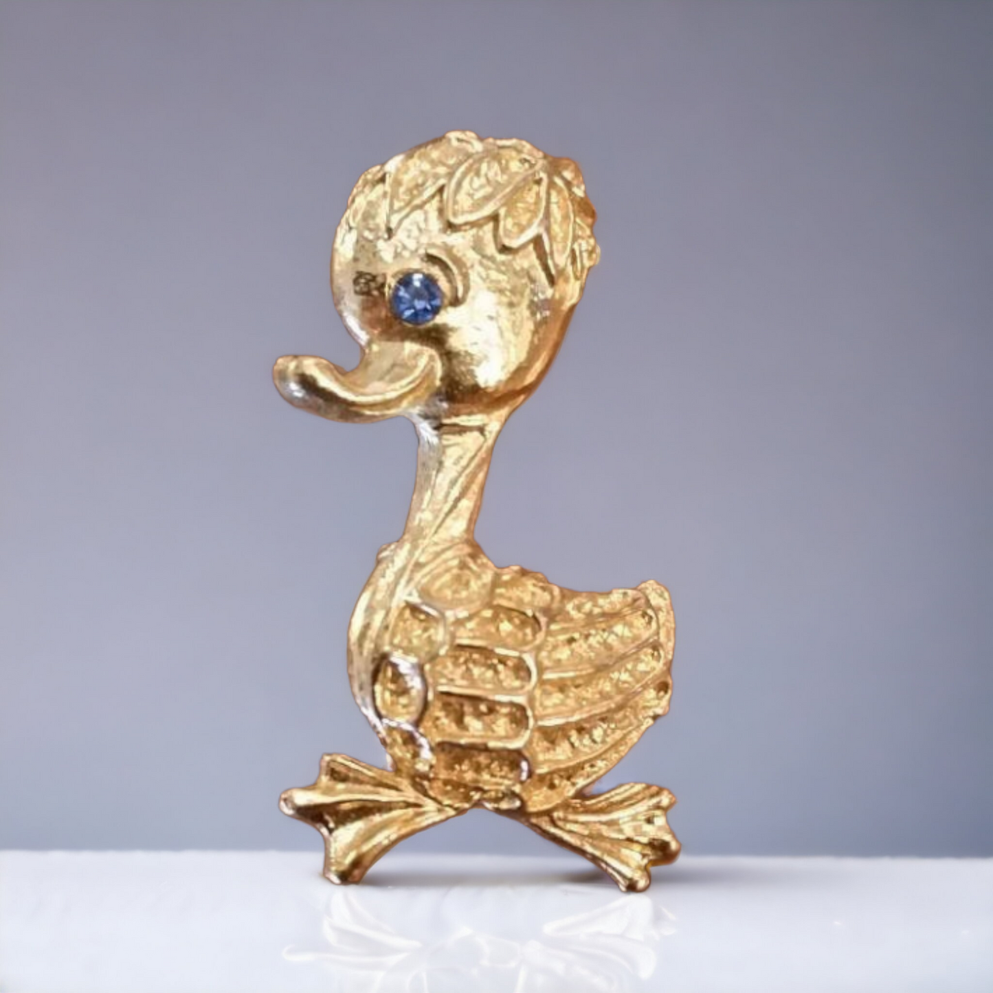 Baby Duck Brooch Duckling Sapphire Gem
