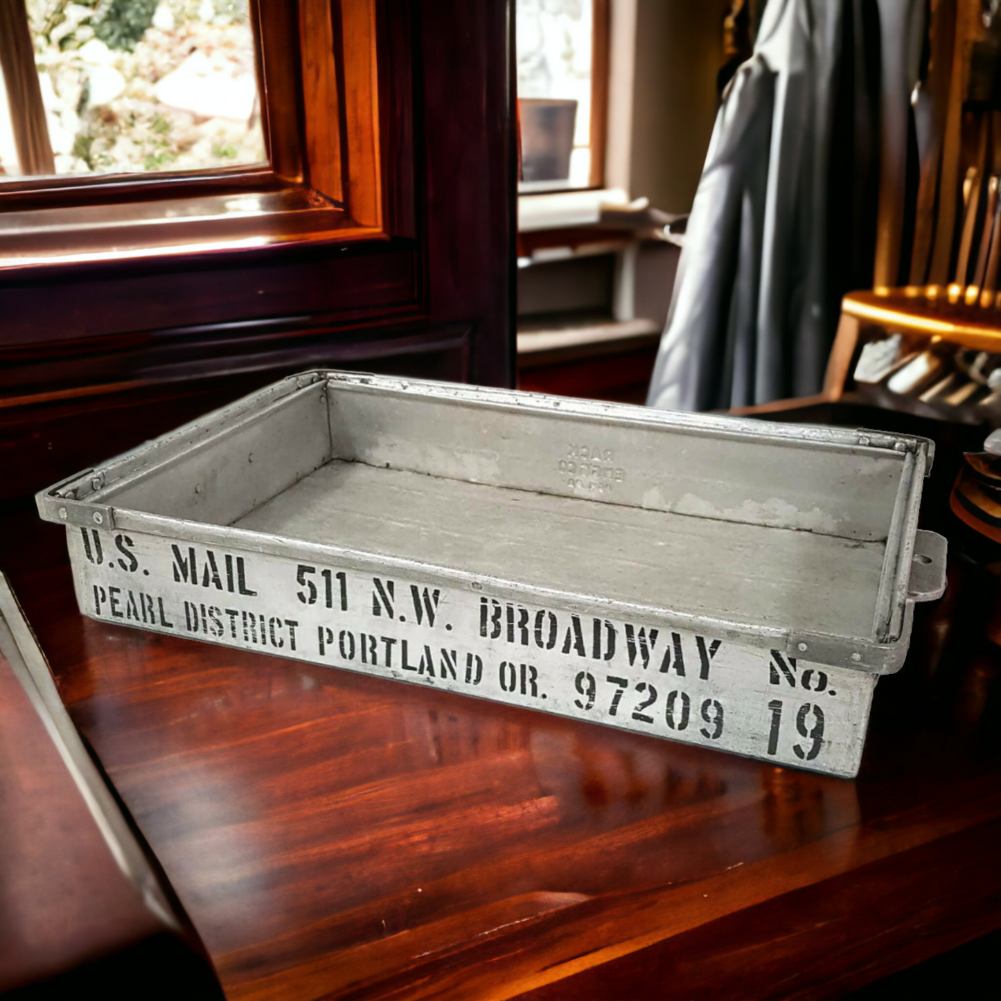 Post Office Mail Sorting Tray Antique Industrial Bin
