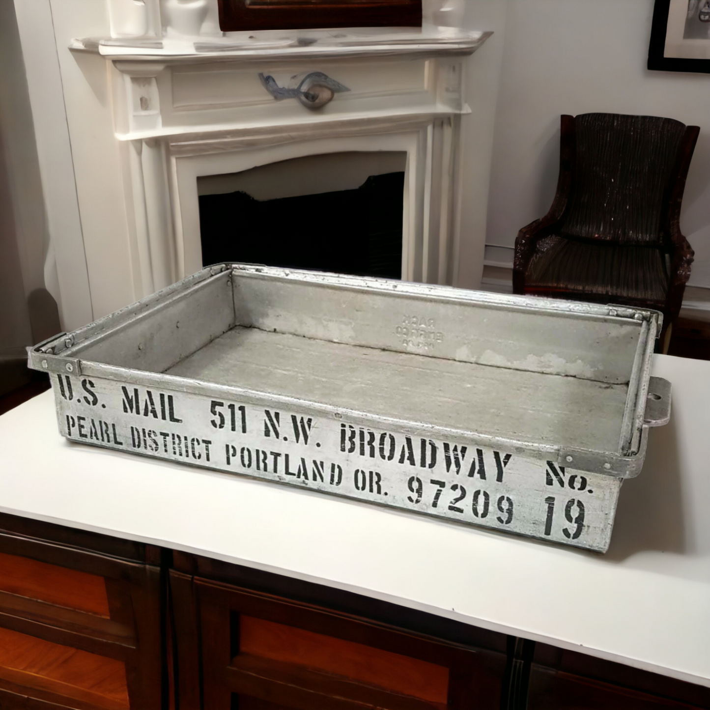 Post Office Mail Sorting Tray Antique Industrial Bin