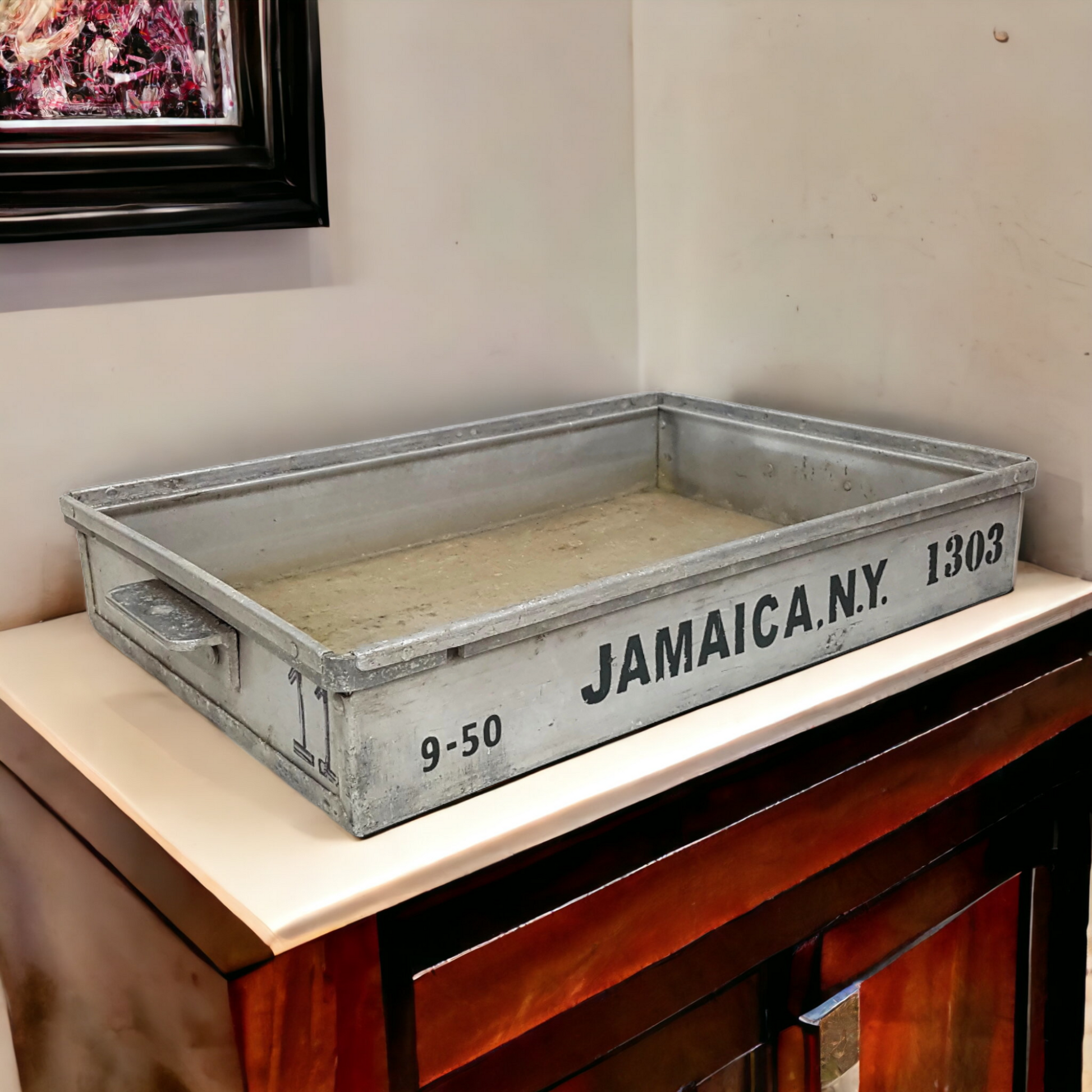 Antique Wonder Bread Factory Bin Industrial Metal Box or Basket Antique Wonder Bread Factory Bin Industrial Metal Box or Basket