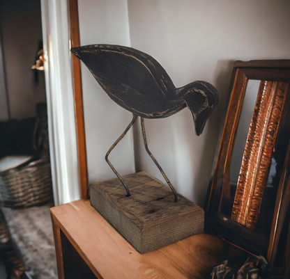 Wooden Decoy Shorebird Folk Art Hunting Decoy