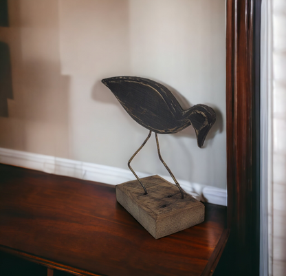 Wooden Decoy Shorebird Folk Art Hunting Decoy