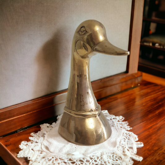 Brass Duck Head Paperweight Door Stop
