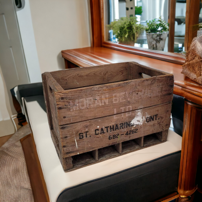 Vintage Wooden Pop Crate Moran Beverages St Catharines Ont.