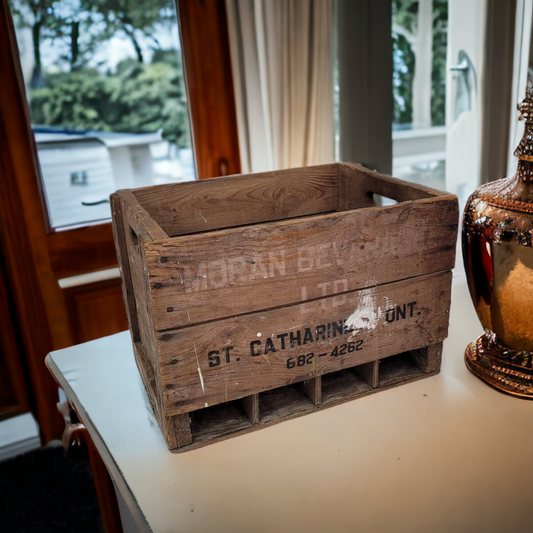 Vintage Wooden Pop Crate Moran Beverages St Catharines Ont.