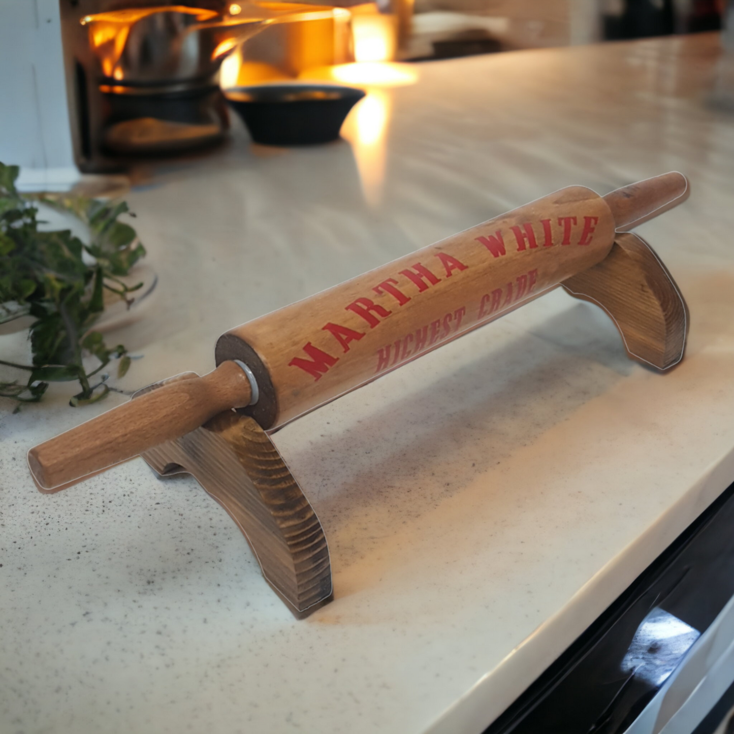 Wooden Rolling Pin Martha White Farmhouse Decor Gift For Mom