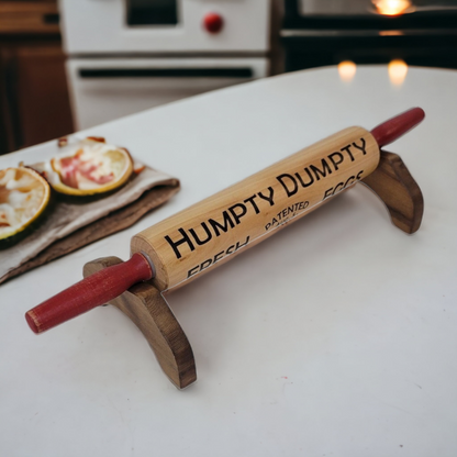 Wooden Rolling Pin Humpty Dumpty Fresh Eggs