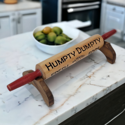 Wooden Rolling Pin Humpty Dumpty Fresh Eggs