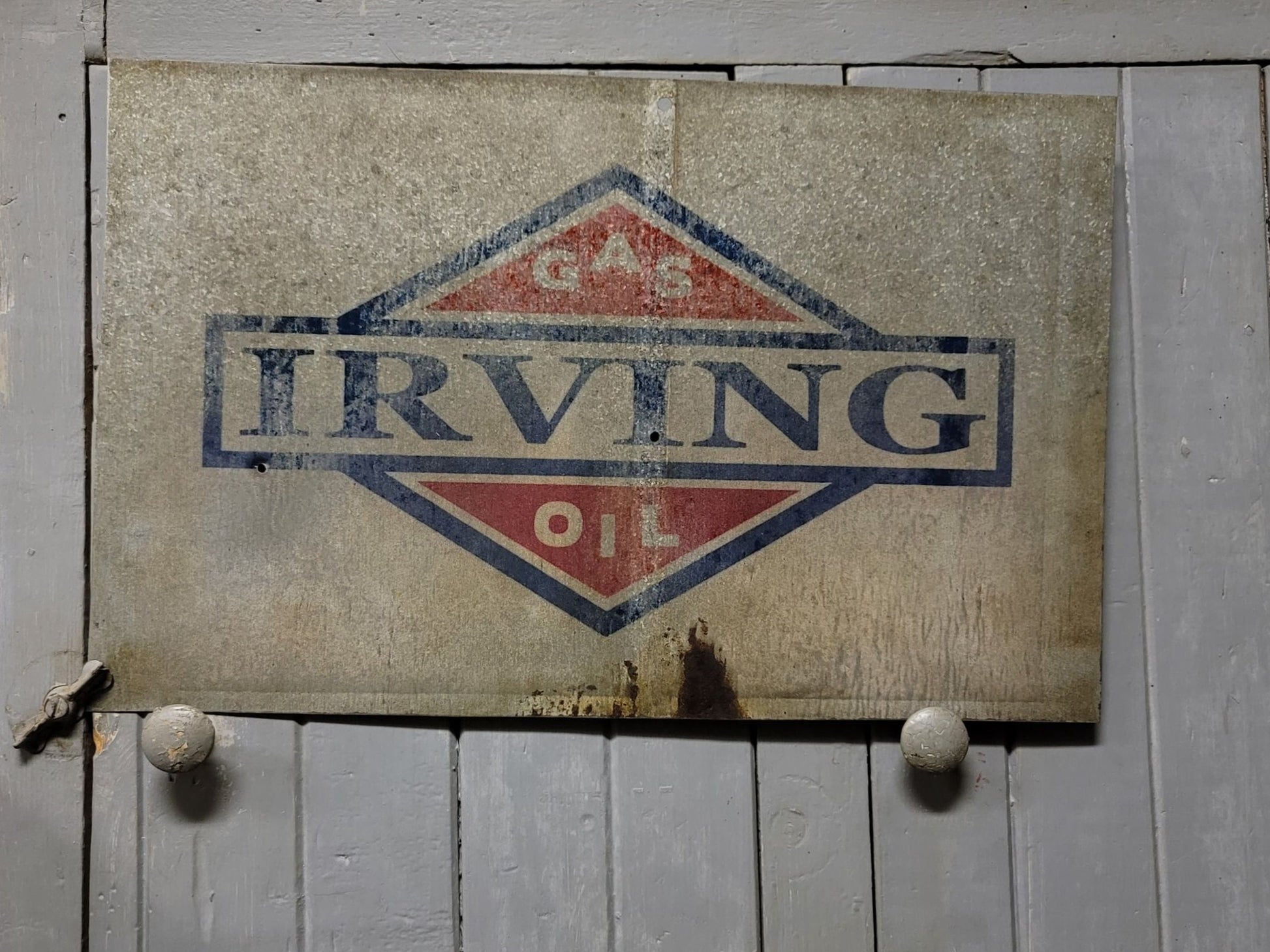 Irving Gas and Oil Sign Weathered