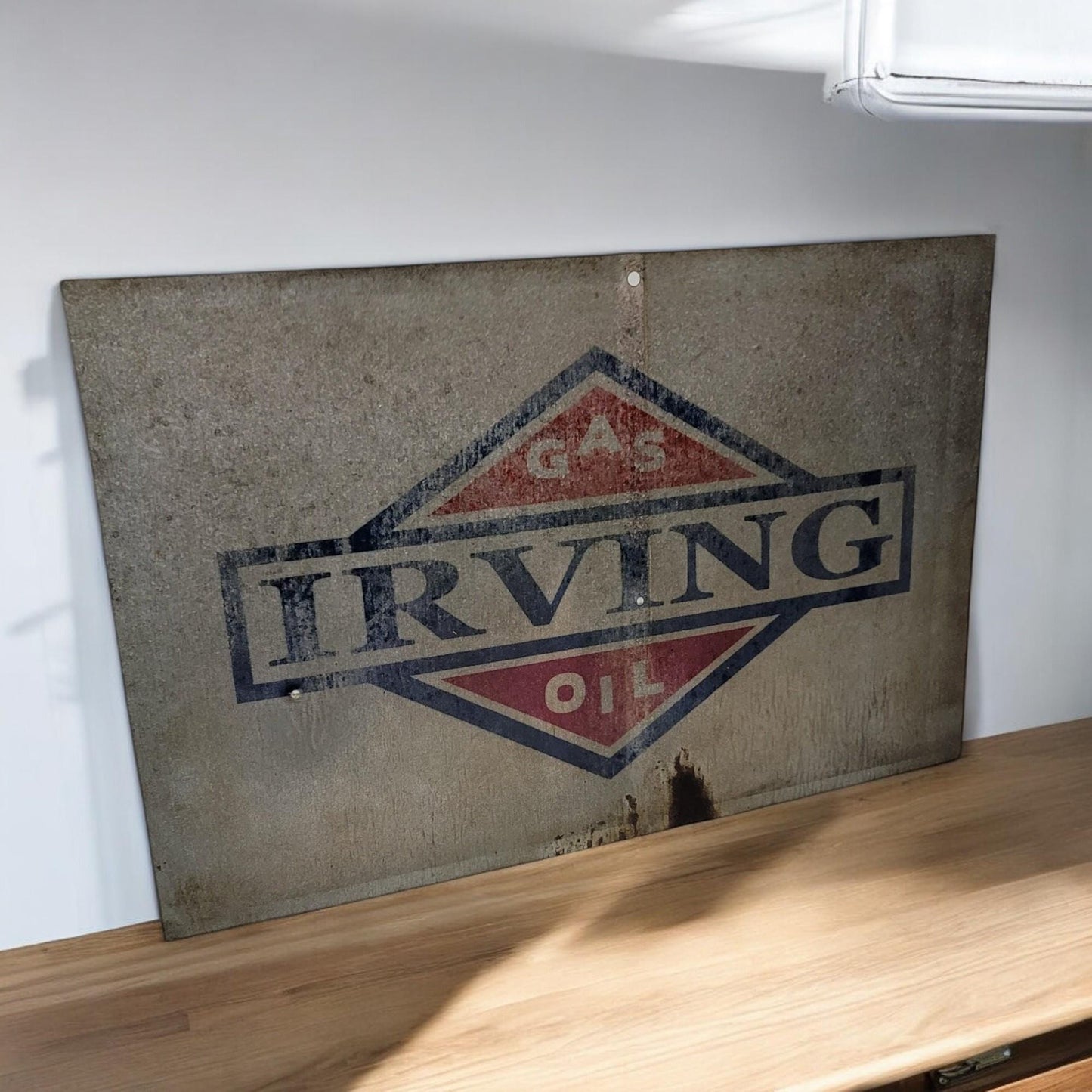 Irving Gas and Oil Sign Weathered