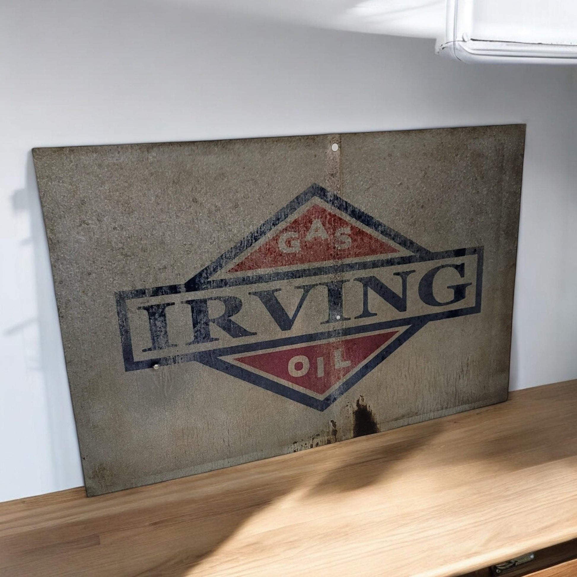 Irving Gas and Oil Sign Weathered