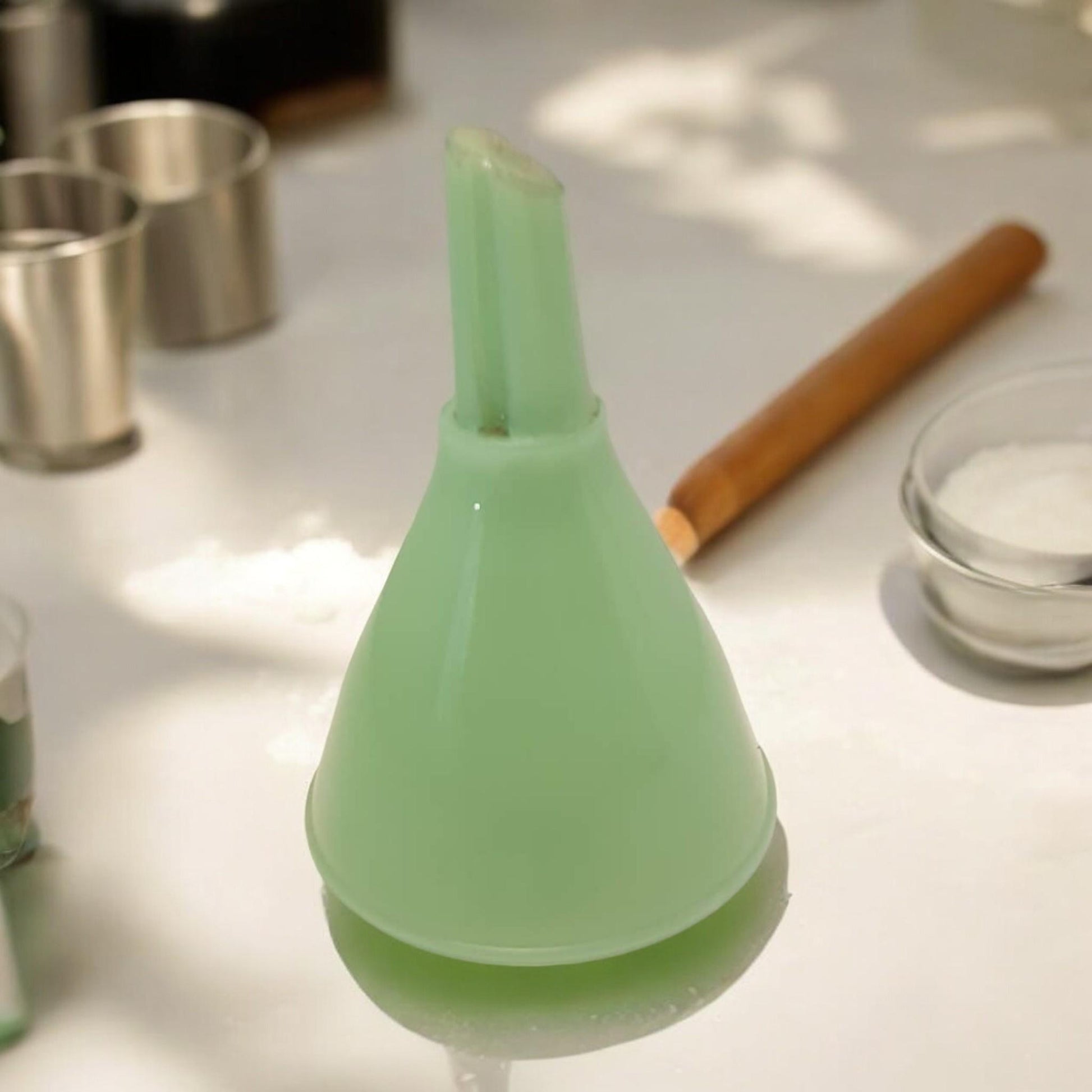 Antique Jadeite Glass Kitchen Funnel 2 oz.
