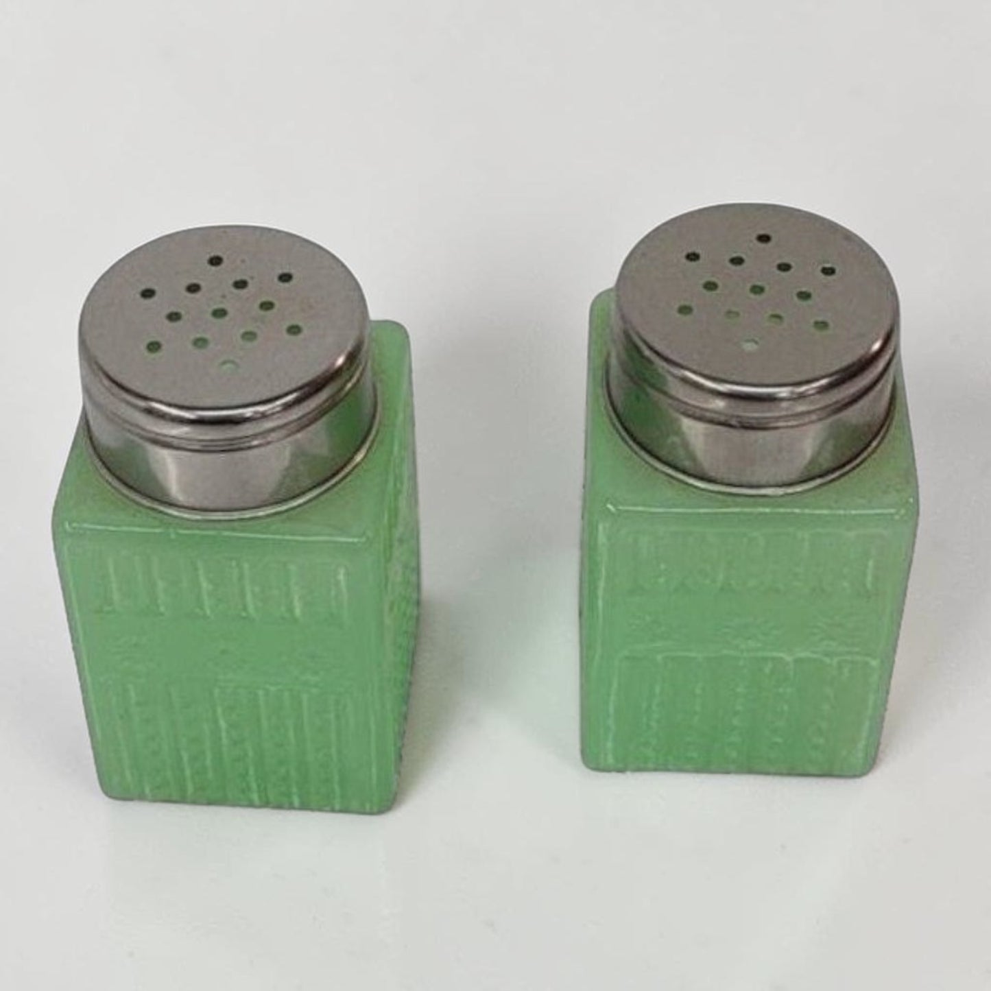 Vintage Jadeite Glass Salt & Pepper Shakers