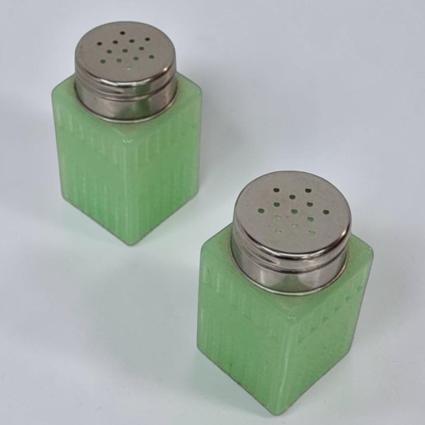 Vintage Jadeite Glass Salt & Pepper Shakers