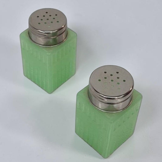 Vintage Jadeite Glass Salt & Pepper Shakers