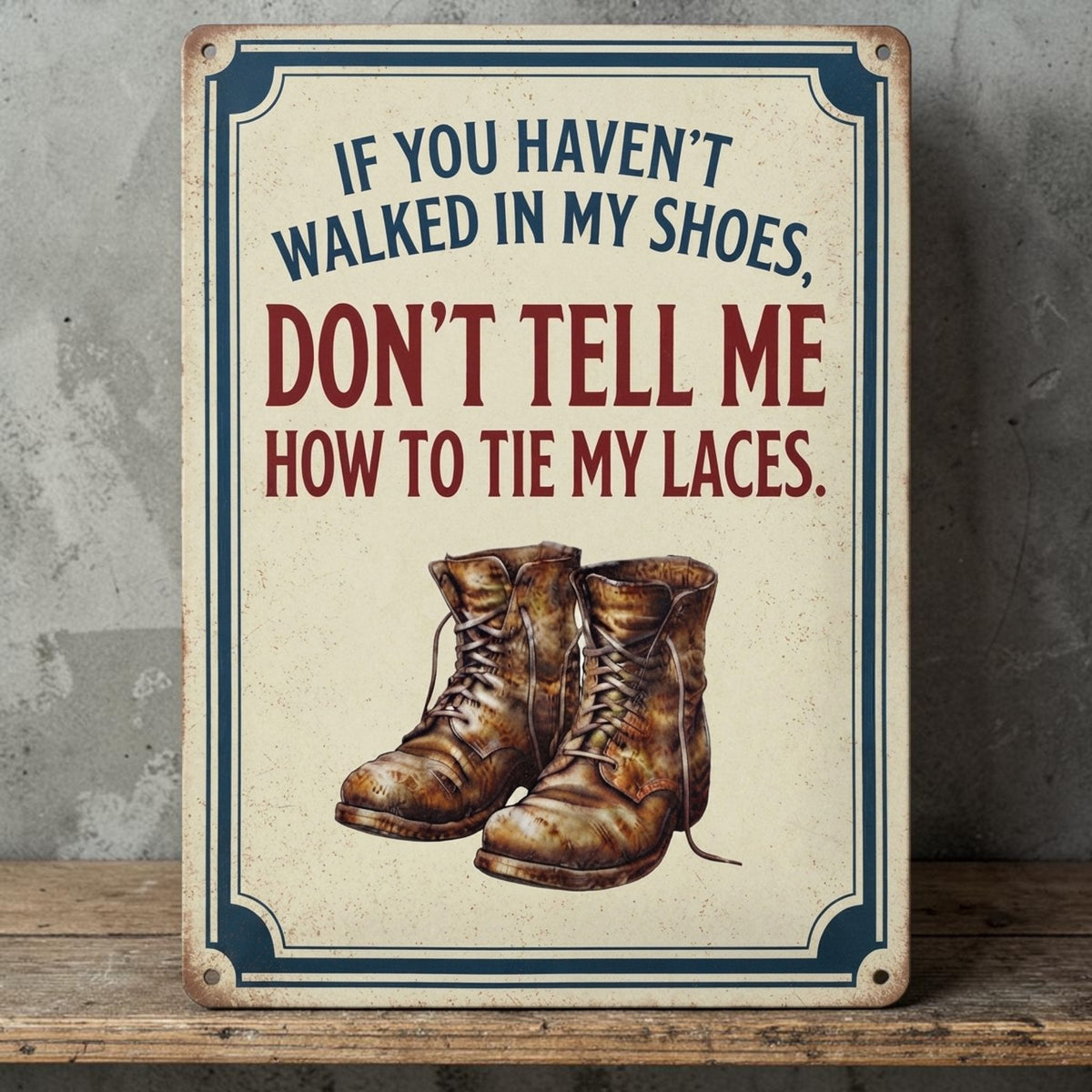 If you haven't walked in my shoes
sign