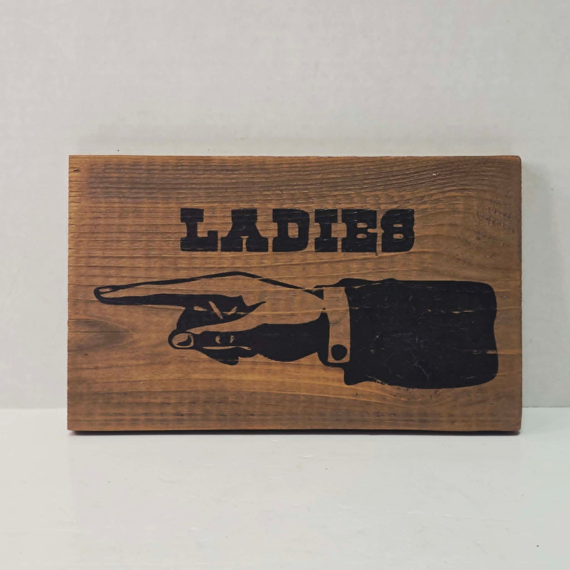 Ladies restroom sign
Gentlemen restroom sign
Wooden bathroom signs
Antique hand decor