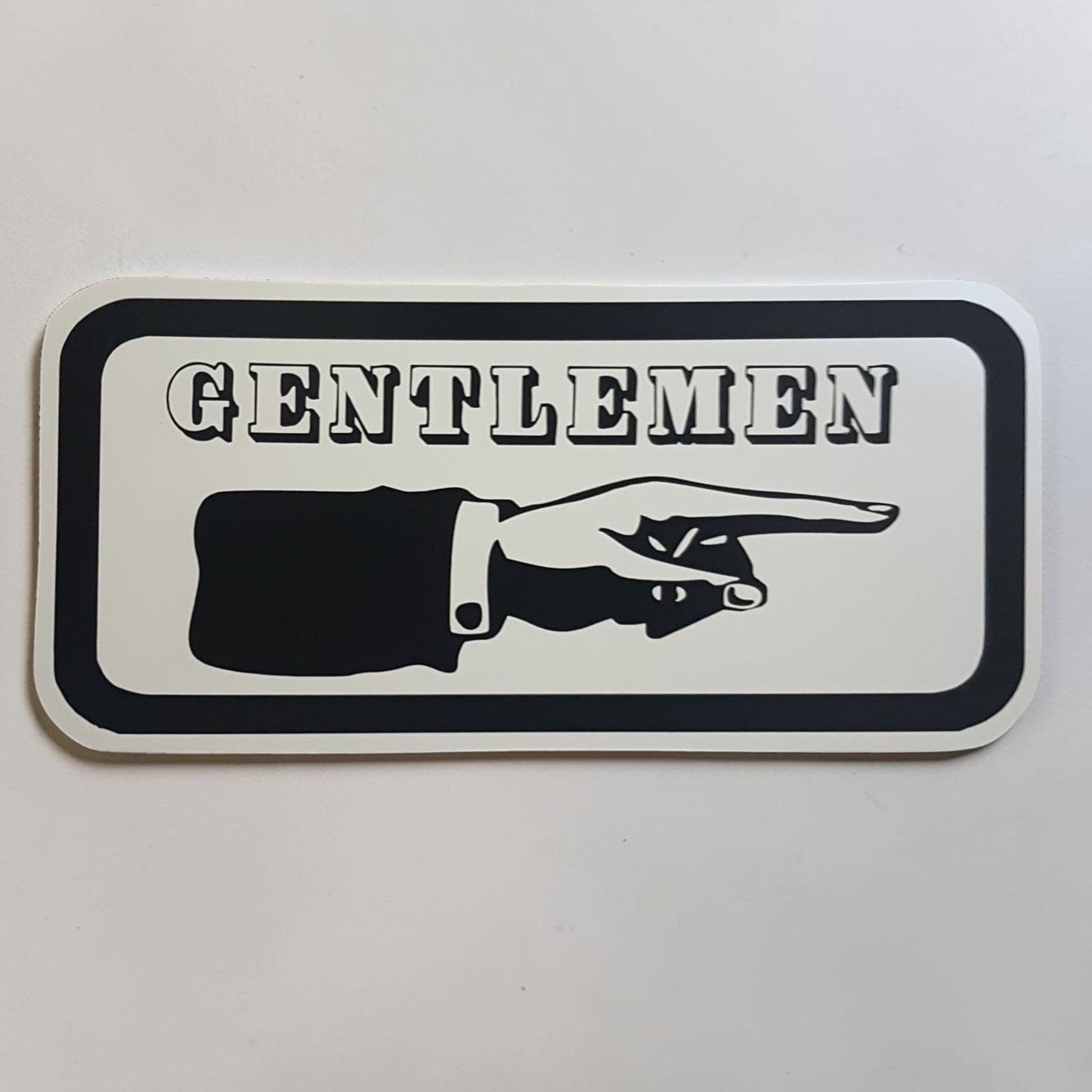 Ladies direction sign
Gentlemen direction sign
Antique hand sign
Bathroom wayfinding sign
Aluminum restroom decor