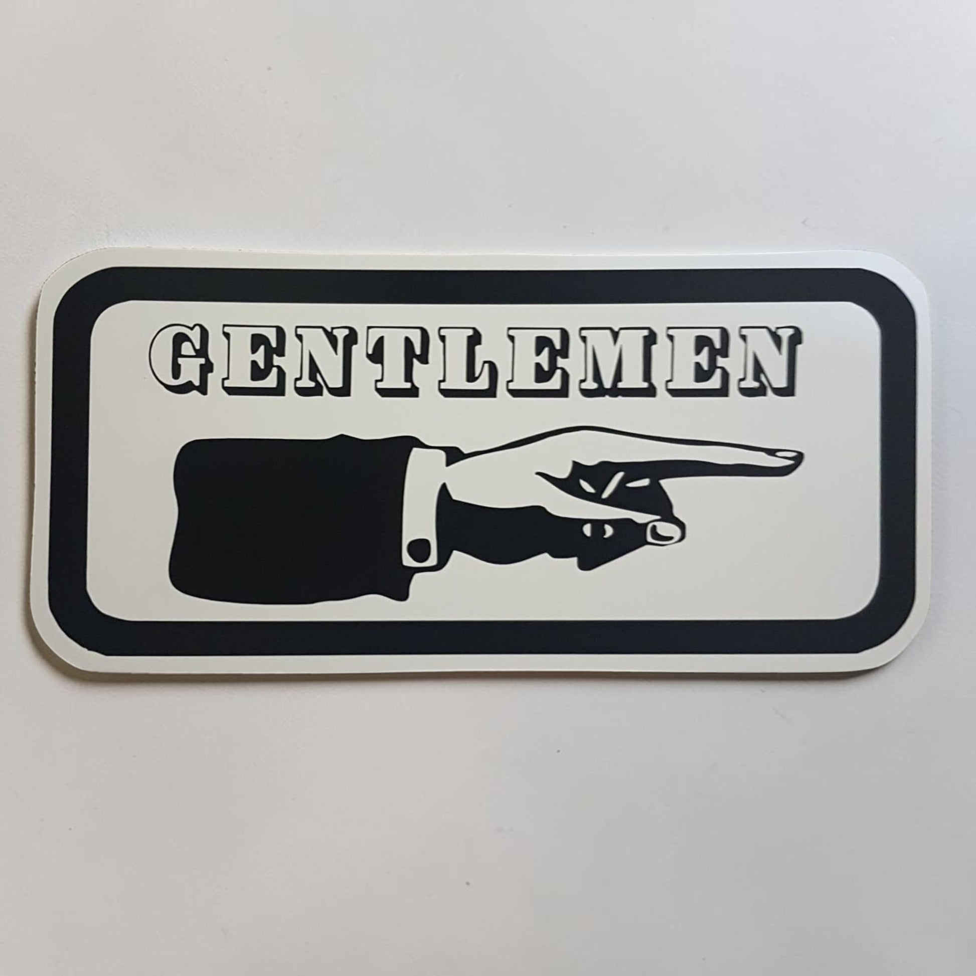 Ladies direction sign
Gentlemen direction sign
Antique hand sign
Bathroom wayfinding sign
Aluminum restroom decor