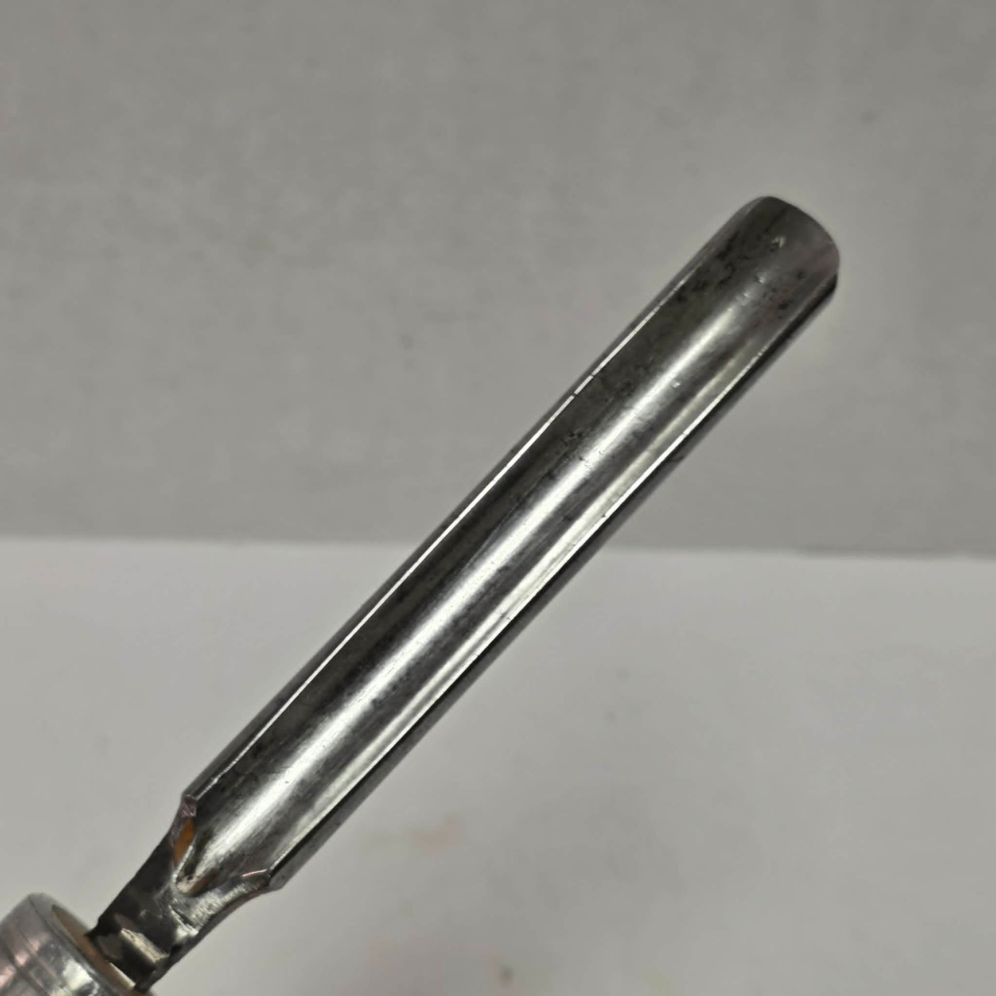 A substantial vintage woodturning gouge built for quality craftsmanship, shaping, and precision lathe work.