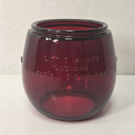 Mint condition Ruby Red Little Wizard globe by Dietz, Syracuse NY, USA.