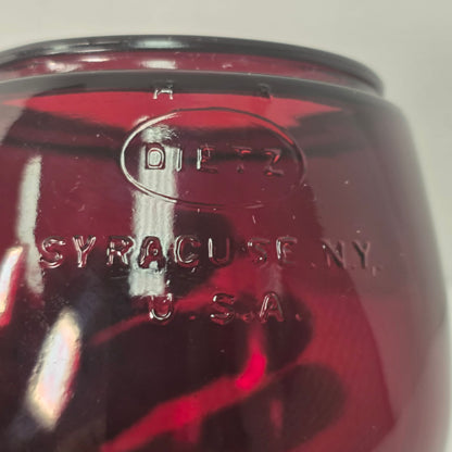 Mint condition Ruby Red Little Wizard globe by Dietz, Syracuse NY, USA.