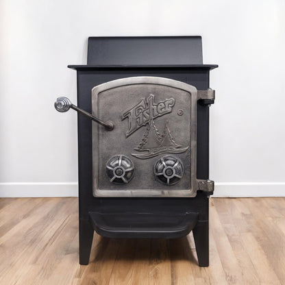 ( Reserved James ) Fisher Wood Stove Mama Bear With Cathedral Nickel Door
