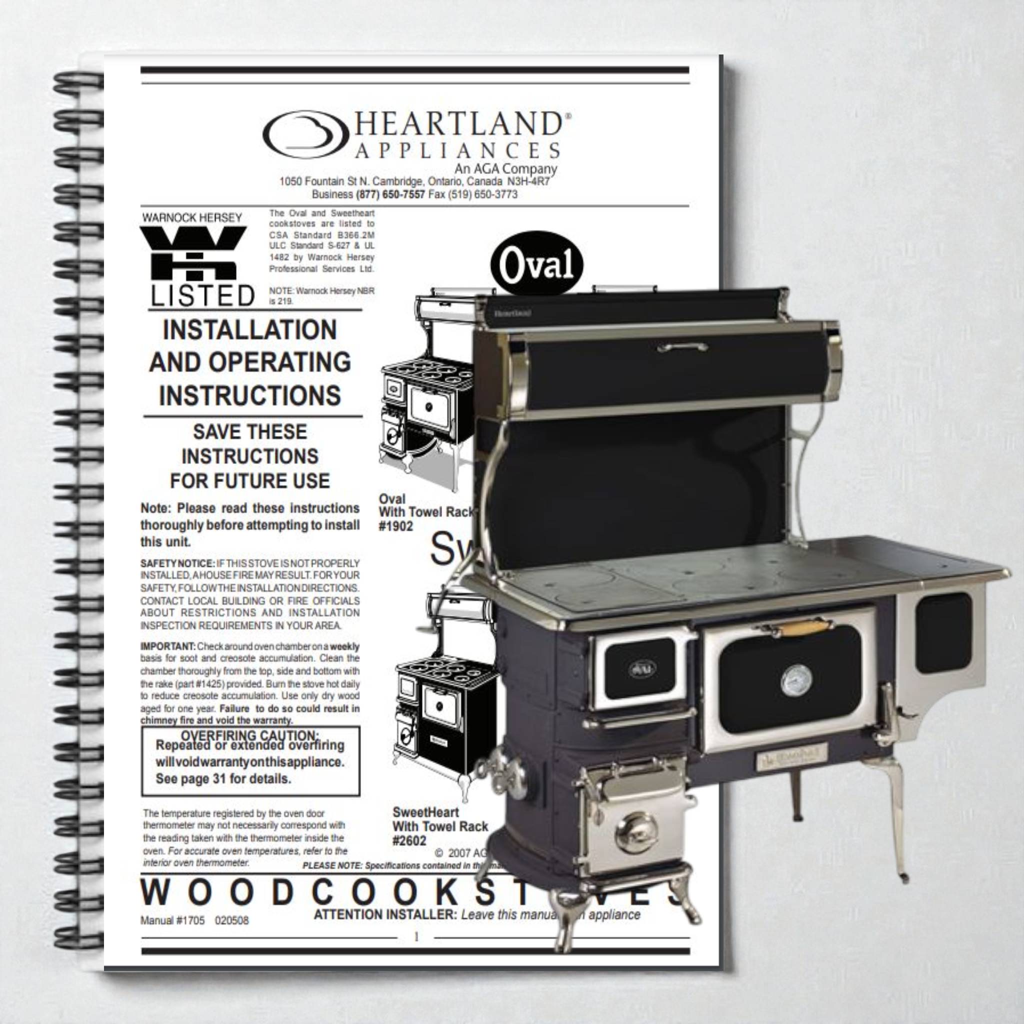 Owner's Manual Elmira Oval, Heartland Oval, Elmira Sweetheart