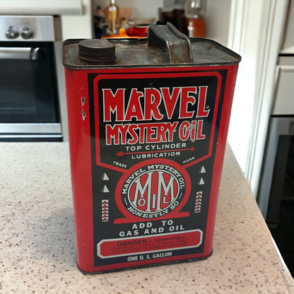 Antique Lithoographed Marvel Mystery Oil Can