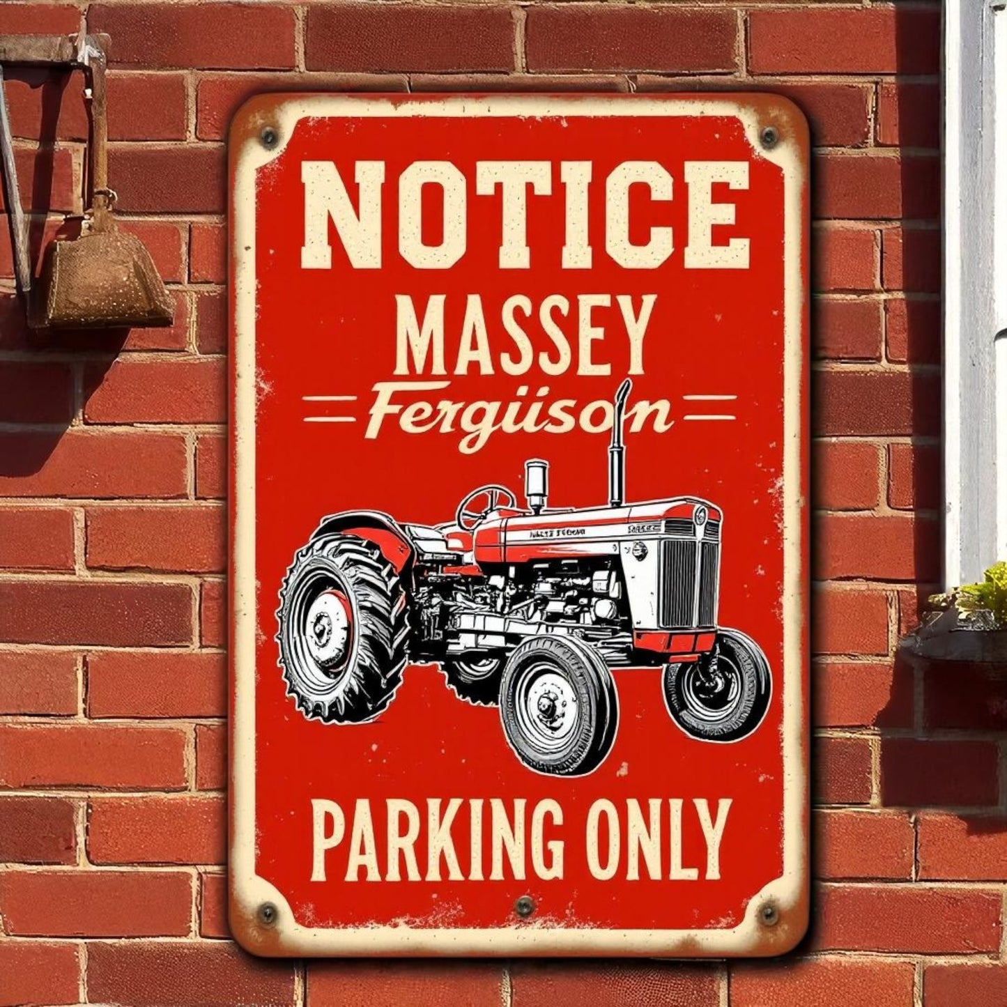 Notice: Massey Parking Only – Tractor Parking Sign