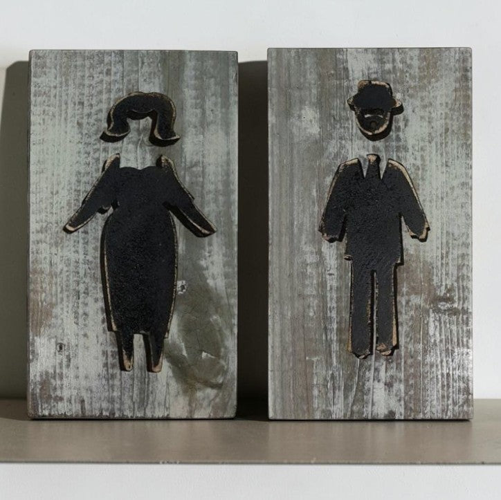 His bathroom sign
Hers bathroom sign
3D restroom sign
Handmade wood sign
Reclaimed wood decor