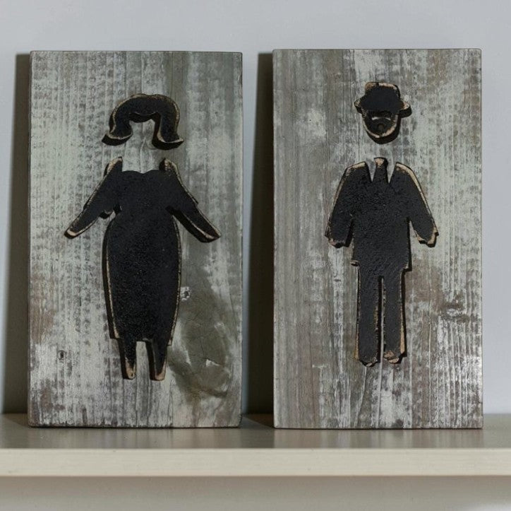 His bathroom sign
Hers bathroom sign
3D restroom sign
Handmade wood sign
Reclaimed wood decor