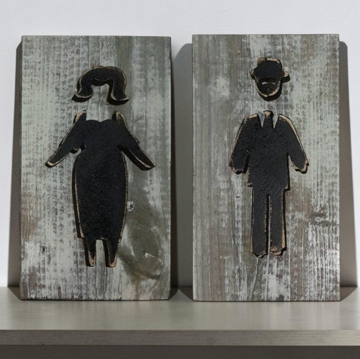 His bathroom sign
Hers bathroom sign
3D restroom sign
Handmade wood sign
Reclaimed wood decor
