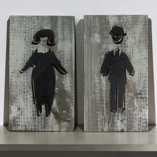 His bathroom sign
Hers bathroom sign
3D restroom sign
Handmade wood sign
Reclaimed wood decor