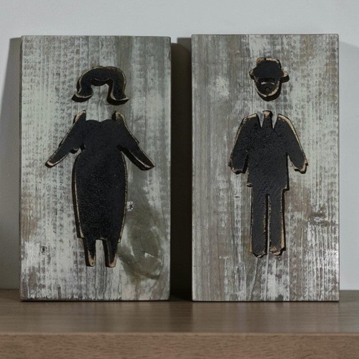 His bathroom sign
Hers bathroom sign
3D restroom sign
Handmade wood sign
Reclaimed wood decor