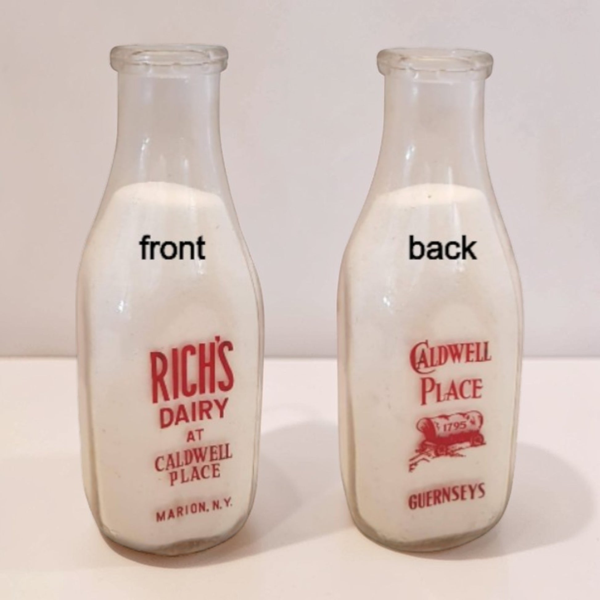 Antique Milk Bottle Rich's Dairy Caldwell Place New York