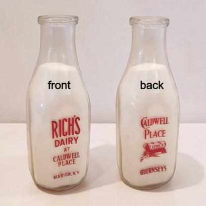 Antique Milk Bottle Rich's Dairy Caldwell Place New York