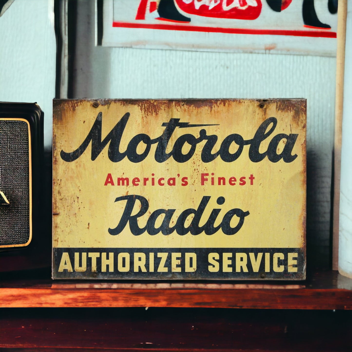 vintage motorola radio sign 