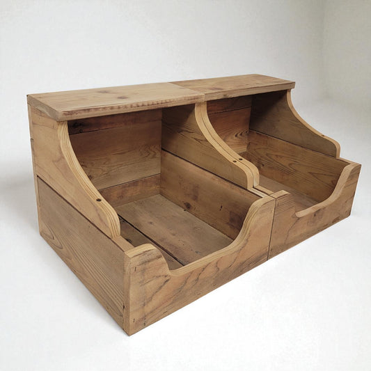 Rustic Farmhouse Potato and Onion Storage Bin – Handmade Reclaimed Wood