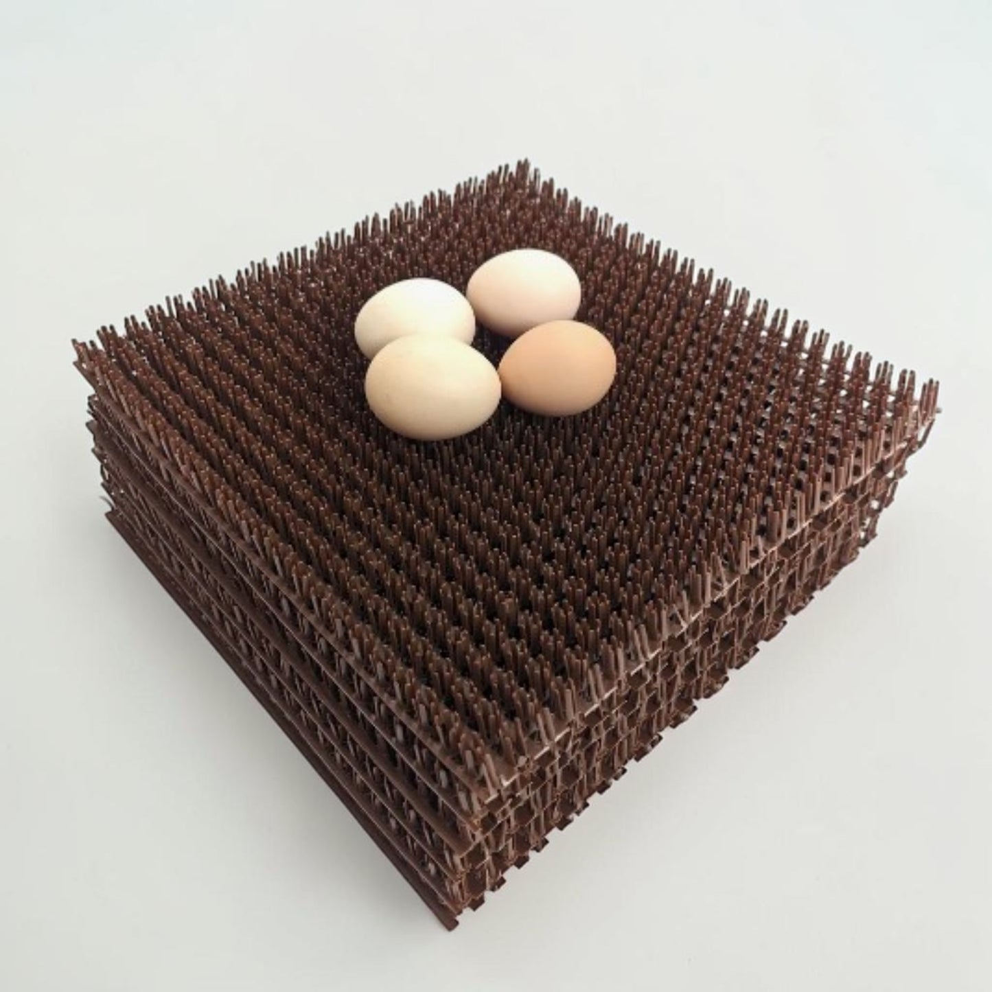 Set of 6 heavy duty plastic chicken nesting box pads 12x12 used for poultry nesting boxes and egg laying comfort.