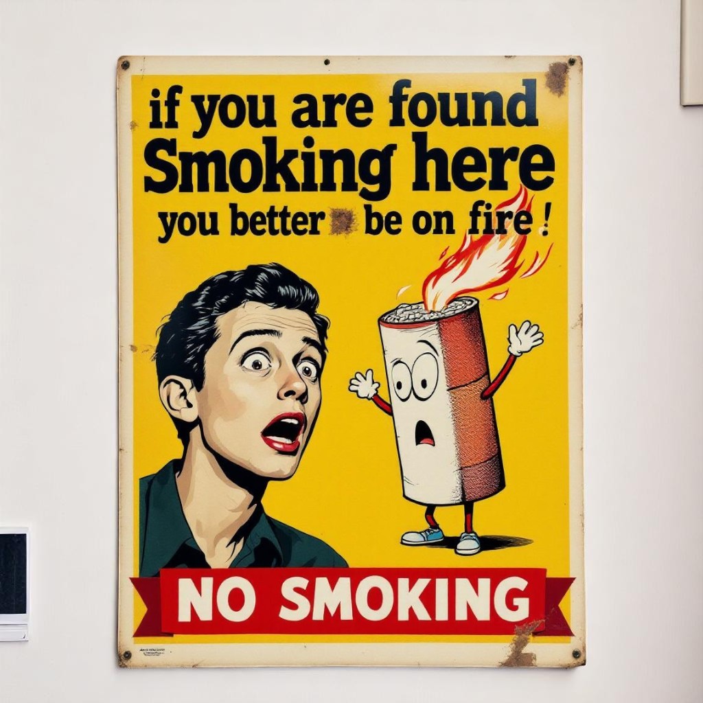 No Smoking Unless You're on Fire Sign 