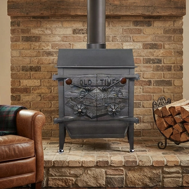 Old Timer Airtight Wood Stove – Refurbished 1,750 Sq Ft Top-Vent Wood Burning Stove